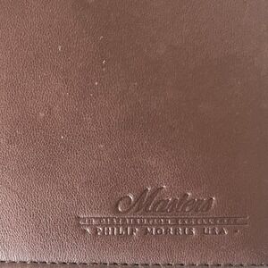 Vintage Philip Morris Masters Brown Leather Bifold Wallet Card & Checkbook Promo
